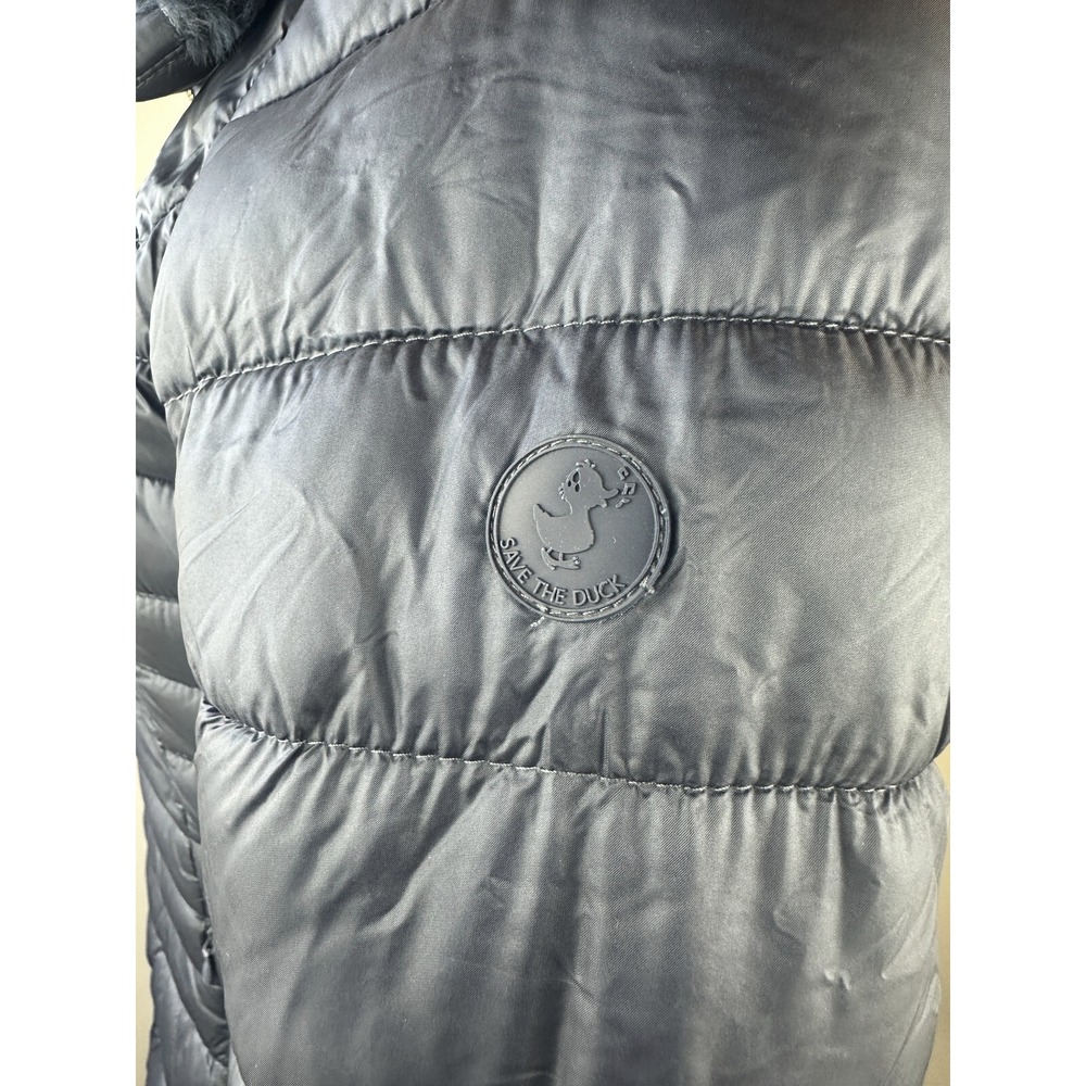 Save The Duck Iris Puffer Coat Quilted Ultra Light Jacket Small Faux Fur Collar - Picture 7 of 15